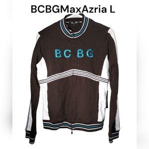 BCBGMaxAzria Baseball Zip Jacket L Brown NWT